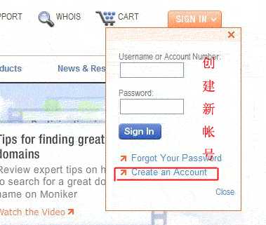Moniker 注册申请Moniker.com新账户(图文)