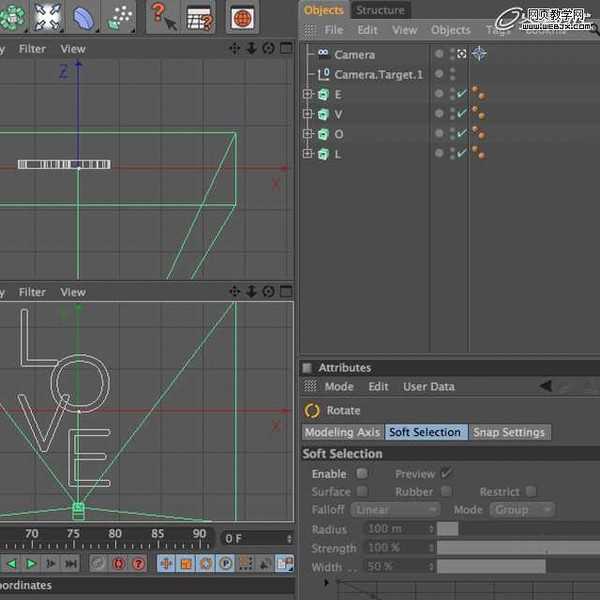 Photoshop和Cinem 4d将打造出漂亮红色的立体LOVE文字效果