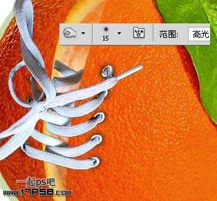 photoshop合成制作为桔子系鞋带的技巧