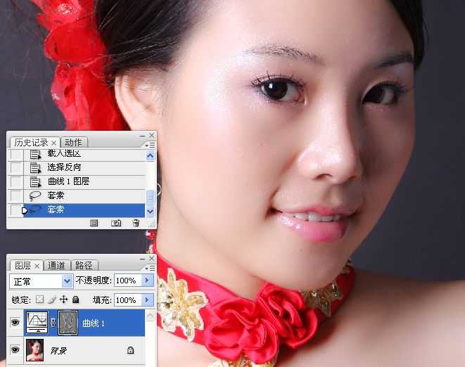 Photoshop使用通道工具手工为美女人像精修磨皮