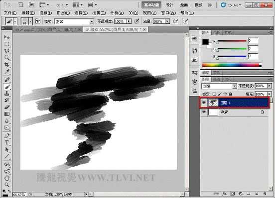 Photoshop CS5百变画笔教程之制作水墨背景