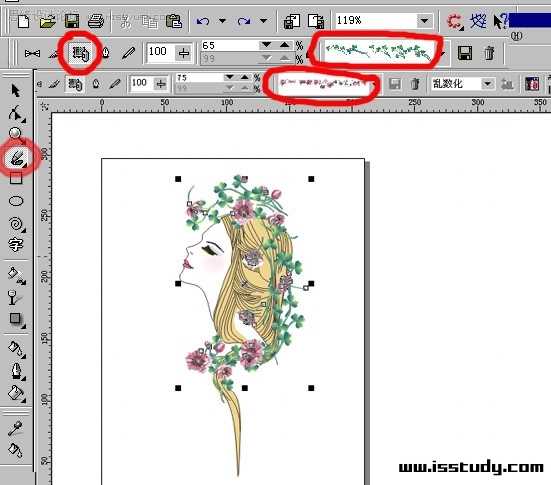 CorelDraw(CDR)简单几步设计绘制漂亮时尚的美女图像实例教程