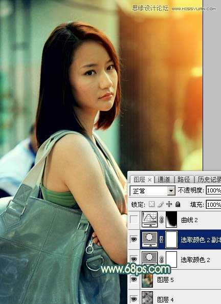 使用Photoshop给美女人像添加怀旧漏光效果