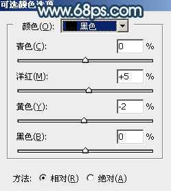 Photoshop调制出暗蓝秋季色树林人物图片