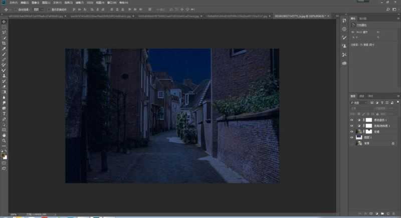 如何使用PS将白天的街道照片快速变成夜晚路灯效果