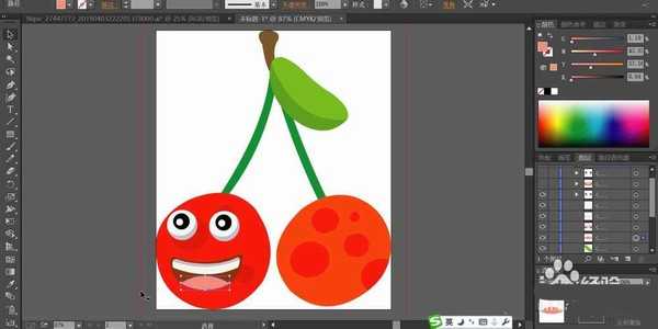 ai怎么设计樱桃表情包? ai樱桃的画法