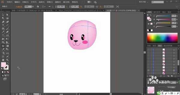 ai怎么绘制粉色小熊? ai小粉熊的画法