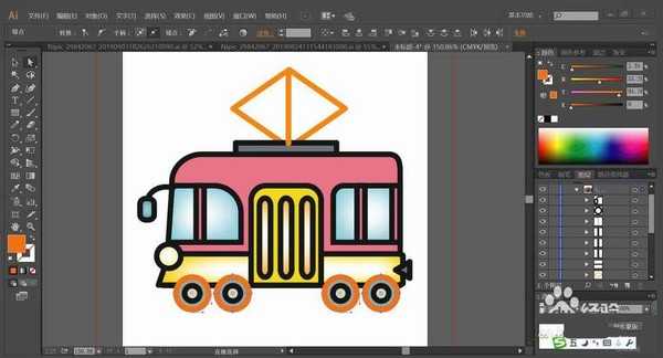 ai怎么绘制扁平化的电车? ai电车的画法