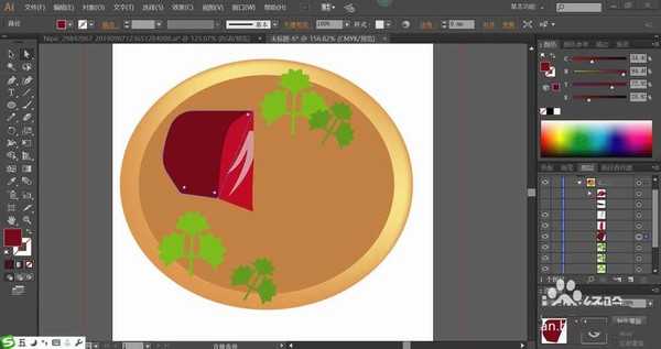 ai怎么设计牛排? ai画牛排矢量插画图的教程