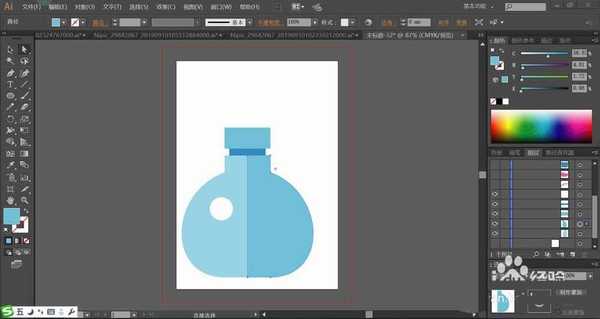ai怎么使用色块填充塑料瓶? ai塑料瓶图标的画法