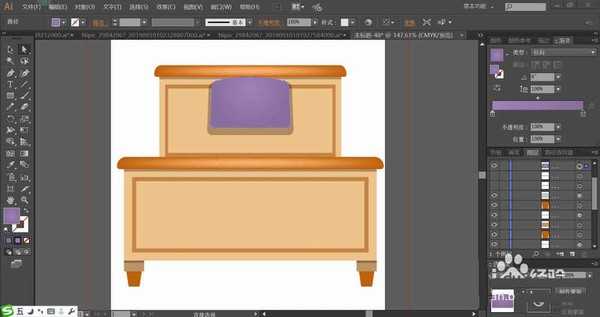 ai怎么设计双人床? ai大床家具矢量图的画法