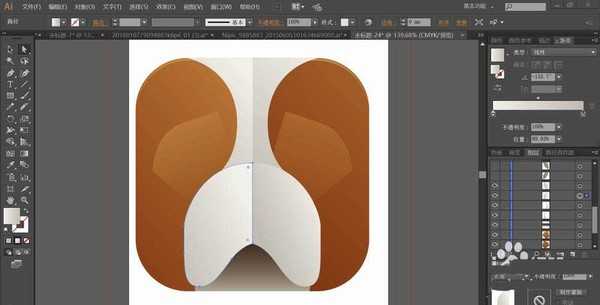 ai怎么设计折页效果的猎犬头像? ai猎犬头像的设计方法