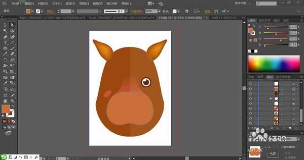 ai怎么设计骡子头像? ai扁平化骡子头像的画法