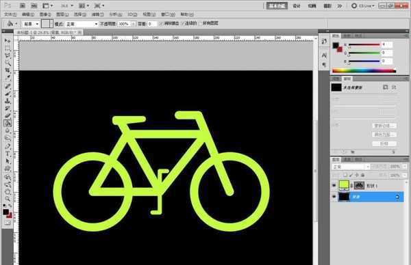 ps怎么设计简笔画效果的自行车图标? ps自行车的画法