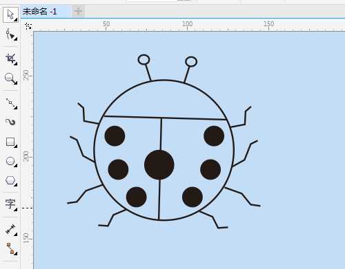 cdr怎么手绘七星瓢虫? cdr画七星瓢虫的技巧