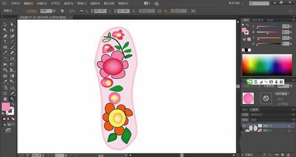 ai怎么画花鞋垫? ai手绘花鞋垫的技巧